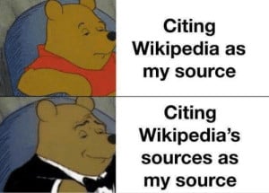 Citing wikipedia sources as reference meme